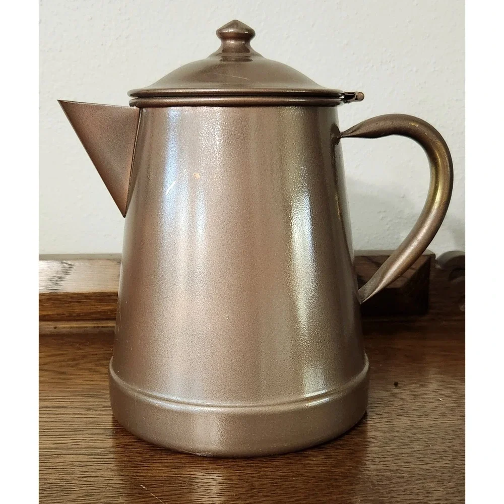 Vintage Tagus Copper Teapot Kettle R97 Hinged Lid Portugal Copperware Handle